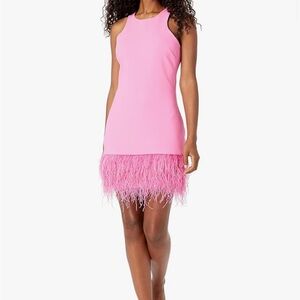 Likely Cami Pink Feather Hem Mini Dress